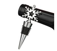 Lindo tapón de vino - Protector de vino de zinc reutilizable hermético en forma de copo de nieve | Decoración de Navidad para champán, whisky, bebidas alcohólicas, bar en casa, boda