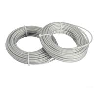 Línea de corte de nailon con núcleo de alambre de acero, cuerda de corte de césped, carrete de repuesto resistente para el cuidado del césped del jardín, 2 rollos, 2.4 mm, 2.7 mm, 3.0 mm, 3.5 mm (2.4)