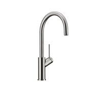 LINEA Mio 1, grifo para lavabo, acabado en acero inoxidable, alta presión