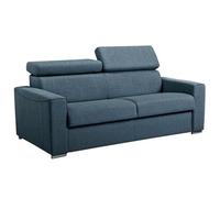 Linea Sofa - Sof√° Cama de 3 plazas de Tela Tipo Italiano Vizir - Azul - Somier de l√°Minas de 140 cm - Colch√≥n de 14 cm