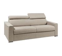 Linea Sofa - Sof√° Cama de 4 plazas de Tela Tipo Italiano Vizir - Beige - Somier de l√°Minas de 160 cm - Colch√≥n de 18 cm