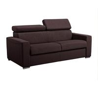 LINEA SOFA Sofá Cama de 2 plazas de Tela Tipo Italiano Vizir - Marrón - Cama de 120 cm - Colchón de 18 cm con Memoria de Forma