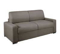 LINEA SOFA Sofá Cama de 3 plazas de Tela Tipo Italiano CALITO - Antracita - Cama de 140 cm - Colchón de 18 cm con Memoria de Forma