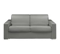 LINEA SOFA Sofá Cama de 3 plazas Tipo Italiano de Piel sintética CALITO - Gris - Cama de 140 cm - Colchón 16 cm con Espuma con Memoria de Forma