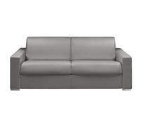 LINEA SOFA Sofá Cama de 4 plazas Tipo Italiano de Piel sintética CALITO - Gris - Somier de láminas de 160 cm - Colchón 16 cm con Espuma con Memoria de Forma