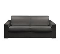 LINEA SOFA Sofá Cama de 4 plazas Tipo Italiano de Piel sintética CALITO - Negro - Somier de láminas de 160 cm - Colchón 16 cm con Espuma con Memoria de Forma