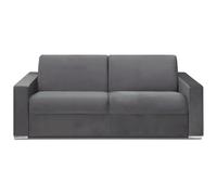 LINEA SOFA Sofá Cama de 4 plazas Tipo Italiano de Terciopelo CALITO - Antracita - Cama de 160 cm - Colchón de 18 cm con Memoria de Forma