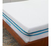 Linenspa Sobrecolchon Viscoelastico | Topper para colchon 180 x 200 cm | Grosor 7,5 cm | Con Gel y funda con cremallera lavable | Oeko-Tex