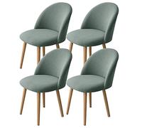 LinFortune Set de 4 fundas elásticas para sillas de comedor con respaldo curvo Fundas modernas de acento para sillas protectoras lavables sin apoyabrazos para sala de estar, cocina, hotel (Verde