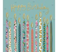Ling design Tarjeta de felicitación de cumpleaños cuadrada con relieve dorado de Camellia, 16 x 16 cm, interior en blanco (Make a Wish)