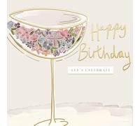 Ling design Tarjeta de felicitación de cumpleaños cuadrada con relieve dorado de Camellia, 16 x 16 cm, interior en blanco (Let's Celebrate)