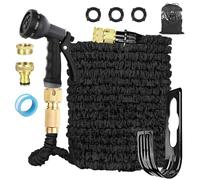 LINGKY Manguera de Jardin Extensible 15 Metros, Manguera Jardin Enrollable con 8 Funciones de Riego, Manguera Extensible con 1/2" y 3/4" Universal Para Grifo Incluido - Garden Hose