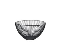 LINHOME Frutero de Metal Negro, Cesta de Frutas de Hierro con Diseño Nórdico Minimalista, Cesta Ventilada para Encimera de Cocina, Ideal para Frutas Verduras Pan y Aperitivos 25x14.5cm XZ-23155