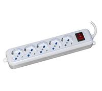 LINK LKMP053 - Regleta de 5 tomas universales IT/Schuko 10/16 A - Enchufe 16 A con interruptor cable 3 m