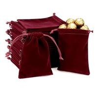 Linkidea 25 bolsas de terciopelo con cordón, pequeñas bolsas de regalo para joyas, dulces, bodas, bolsas de regalo de lujo para regalos, fiestas, embalaje de Navidad