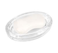 Linkidea Jabonera de Cristal, jabonera de Vidrio, Esponja de Vidrio, Bandeja de jabón para Cocina y baño, Soporte de jabón Transparente para Ducha, Accesorios para baño (elipse)