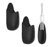 Linkidea - Juego de 2 Soportes para cepillos de Dientes eléctricos de Pared para Ducha, Organizador de Silicona para Guardar cepillos, Adhesivo Compatible con Pro 3000, Serie iO (Negro)