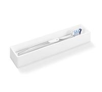 Linkidea Portacepillos con piedra de diatomita para secar cepillos de dientes,organizador acrílico para cajón de baño con orificios de drenaje, compatible con Colgate ExtraClean y CrossAction (blanco)