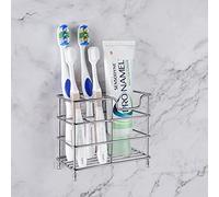 Linkidea Portacepillos de Pared para baño, Soporte de Acero Inoxidable para cepillos de Dientes eléctricos, Pasta de Dientes, maquinilla de Afeitar, Autoadhesivo/Organizador de encimera de 5 Ranuras