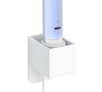 Linkidea Soporte de Pared para Cargador de Cepillo Dental eléctrico con Organizador de Cables, Base de Cepillo con Adhesivo, Compatible con Oral-B iO 3/5, Smart, Pro, Genius (Solo Cargador Ovalado)