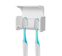 Linkidea Soporte de Pared para cepillos de Dientes con Cubierta, plástico Autoadhesivo para Montaje en Pared, 2 Ranuras, Compatible con Oral-B CrossAction, Colgate Renewal, Reach Essentials
