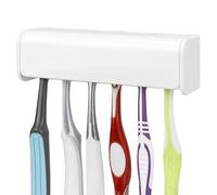 Linkidea - Soporte para cepillos de Dientes de Pared con Tapa para Ducha, Organizador para gabinete de RV, Colgador de plástico Autoadhesivo con 6 Ranuras para cepillos de Dientes (Tipo B)