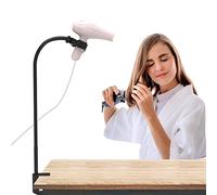 Linkidea Soporte para Secador de Pelo Manos Libres, 33.5 in Brazo Flexible con Abrazadera para Secadores de Mano, Se Ajusta a Escritorios de hasta 2.4 in de Grosor, para Peinado y Aseo de