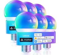 Linkind - Bombilla LED conectada Wi-Fi RGBTW E27, Matter compatible con Alexa/Siri/Google Home/SmartThings, 1800-6500K, Multicolor, Sincronización Musical, 800 lúmenes, sustituye a 60 W, juego de 4