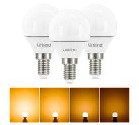 Linkind Bombilla LED E14 Regulable, 4.2W Equivalente a 40W, Luz Cálida 2700K, 470 Lúmen, Bombillas Esféricas P45 con Casquillo Fino, AC 220 - 240V, Certificación CE/RoHS/ErP, Lot de 3