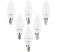 Linkind E14 Bombillas de Vela, Blanco Frío 5000K 806lm, 7W Equivalente a 60W Bajo consumo, Bombilla Vela con Rosca fina, 220-240V, Lot de 6