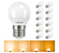 Linkind Lámpara regulable Golf P45 E27,Bombilla LED 4.2W equivalente a 40W,2700 K blanco cálido, 470 lm, paquete de 12