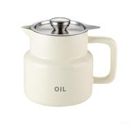 Linnkyfloa Contenedor de grasa de acero con pantalla de filtro, colador de aceite de 1,5 L, lata de almacenamiento de aceite sin cocina con tapa y asa, color negro