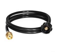 Linnkyfloa Manguera LP de 4 pies, convertidor de tanque de 1 libra a 20 libras con accesorios de latón tipo 1 parrillas, estufas de camping y calentadores de patio, color negro
