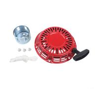 Linnkyfloa Motores de montaje de arranque de retroceso de 4 HP a 6.5 HP, cable de tracción rojo de repuesto con mango ergonómico, bomba generadora de cortacésped, espacio de agujeros de 160 mm