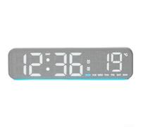 Linnkyfloa Reloj de escritorio LED digital con hora, fecha, día de la semana, temperatura ambiente, alarma, cuenta regresiva y silencio para interiores modernos (D)