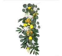 Linnkyfloa Vid de limón artificial de 60 cm, planta verde limón sintética realista con hojas de seda, guirnalda de frutas falsas flexible para decoración del hogar, boda, oficina, fiesta