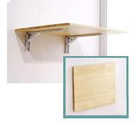 LINONI - Pared de pequeño espacio, plegable escritorio de madera maciza con tapa para comedor, oficina, cocina, balcón, luz marrón, 40 x 30 cm