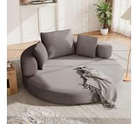 LinoraFurn Sofá cama plegable multifuncional de pie (Boneless Sofá) - Cama ovalada con cojín, sofá modular, funda de pana (173 x 176 cm), adecuado para apartamentos, salones, dormitorios