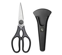 Linoroso Tijeras de Cocina Extra Afiladas con Soporte Magnético Tijeras de Acero Inoxidable para Carne aves de Corral Pescado Pollo Pizza Verduras Hierbas Nueces Asadas - Negro