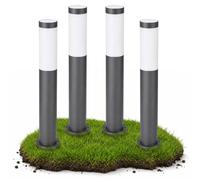 linovum BOSEA-A - Juego de 4 lámparas para sendero exterior (50 cm, IP44 | Cuatro lámparas de pie de 50 cm para caminos, jardín y terraza - Lámpara de jardín antracita IP44 acero inoxidable para E27