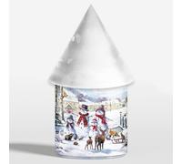 Linterna LED con forma de familia de muñecos de nieve, decoración de 21 cm