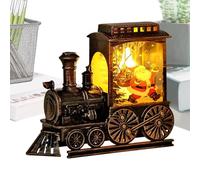 Linterna Navideña con Bola de Nieve Decoración Retro de Tren Navideño | Farol Bola de Nieve de Resina Para Hogar Dormitorio Recibidor Fiesta Chimenea Repisa Mesa Pieza Central Estantería 2
