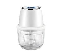 Linvimia Procesador de ajo eléctrico de 350 ml con fuente de alimentación recargable y cuenco de vidrio para un procesamiento eficiente de ingredientes, helicóptero multifuncional para alimentos