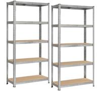 Linxor - Lote de 2 estanterías de Almacenamiento y organización, 5 Niveles - Metal - 180 × 110 × 40 cm - Capacidad máxima de Carga de 875 kg
