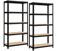 Linxor - Lote de 2 estanterías de Almacenamiento y organización, 5 Niveles - Metal - 180 × 110 × 40 cm - Capacidad máxima de Carga de 875 kg
