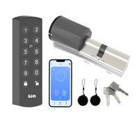Lio Home Smart Lock, cerradura electrónica de puerta con teclado, cilindro de cierre 30/40, desbloqueo de puerta mediante tarjetas NFC, código numérico, APP, llave, cerradura inteligente con batería y