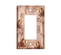Lion - Cubierta de interruptor de luz basculante individual para baño, columna de mariposa de naturaleza tropical, verano, plástico, tamaño estándar, placas de pared decorativas para dormitorio