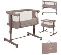 lionelo Aurora Cuna 3 en 1 hasta 9 kg, Cuna de colecho, Cama Mecedora, Ajuste de Altura e inclinación del colchón, 4 Ruedas con Freno, Colchón Ergonómico, Bolsa