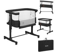 lionelo Aurora Cuna 3 en 1 hasta 9 kg, Cuna de colecho, Cama Mecedora, Ajuste de Altura e inclinación del colchón, 4 Ruedas con Freno, Colchón Ergonómico, Bolsa