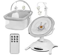 Lionelo Hamaca eléctrica Bella Set 2en1 – Capazo 360° para bebés hasta 9kg, 5 velocidades